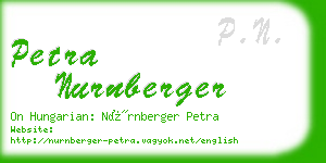 petra nurnberger business card